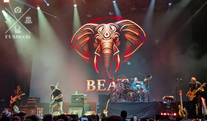 Adrian Belew, Steve Vai, Tony Levin y Danny Carey durante el concierto de BEAT en Noches del Botánico de Madrid 2026.